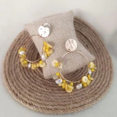 Küpe Otantik Doğal Taş Halka Sallantılı Küpe Nişan Düğün Kadın Takı Hediye - 1