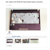 acer aspire one D260 üst kasa klavye kasası sorunsuz - 1