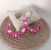 Küpe Otantik Doğal Taş Halka Sallantılı Küpe Nişan Düğün Kadın Takı Hediye - 1