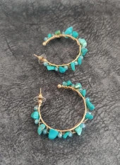 Küpe Otantik Doğal Taş Halka Sallantılı Küpe Nişan Düğün Kadın Takı Hediye thumbnail 2