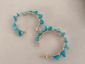 Küpe Otantik Doğal Taş Halka Sallantılı Küpe Nişan Düğün Kadın Takı Hediye thumbnail 5