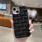 iPhone 15 Kılıf Roof 3D Örgü Desen Silikon Kapak - 11