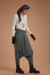 Gipe Bel Detaylı Kışlık Kadın Antrasit Şalvar Pantolon - 2