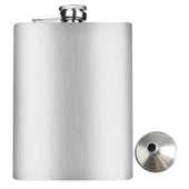 Perlotus 8 Oz- 235 cc Hunili Cep Tipi Vidalı Kapaklı Çelik Viski İçki Matarası - 1