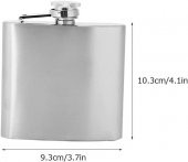 Perlotus 5 Oz- 150 cc Hunili Cep Tipi Vidalı Kapaklı Çelik Viski İçki Matarası - 4