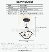 TT Aydınlatma TT307-3TPL-SY  Helezon Modeli Mat Siyah 3 Toplu 3 Renk Modüllü Ledli Avize - 4
