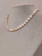 Ay Taşı Faset Kesim Kolye 8mm (Sabit Klipsli) thumbnail 2