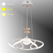 TT Aydınlatma TT307-1TPL-30-BY  Helezon Modeli Mat Beyaz Tek Toplu 3 Renk Modüllü Ledli Avize thumbnail 1