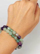 Florit Taşı Faset Kesim 8mm Unisex İkili Bileklik thumbnail 1