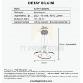 TT Aydınlatma TT307-1TPL-30-KR  Helezon Modeli Krom Kaplama Tek Toplu 3 Renk Modüllü Ledli Avize - 4