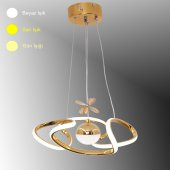 TT Aydınlatma TT307-1TPL-30-SR  Helezon Modeli Sarı Kaplama Tek Toplu 3 Renk Modüllü Ledli Avize thumbnail 1