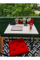 Pratik Katlanır Taşınabilir Metal Ayaklı Balkon Masası Bahçe Masası Yemek Masası Çalışma Masası - 2