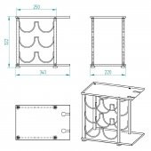 6 BÖLMELİ TEZGAHÜSTÜ ŞARAP STANDI MODEL-1 SİYAH - 6
