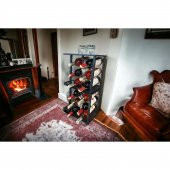 2 ADET 6 BÖLMELİ TEZGAHÜSTÜ ŞARAP STANDI MODEL-1 SİYAH - 2