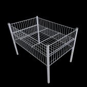 80x120cm Profil Ayaklı Havuz Sepet Beyaz - 1