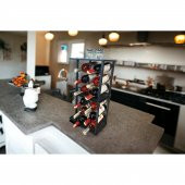 2 ADET 6 BÖLMELİ TEZGAHÜSTÜ ŞARAP STANDI MODEL-1 SİYAH - 3