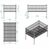 80x120cm Profil Ayaklı Havuz Sepet Beyaz - 2