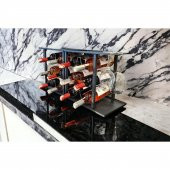 2 ADET 6 BÖLMELİ TEZGAHÜSTÜ ŞARAP STANDI MODEL-1 SİYAH - 6