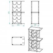 2 ADET 6 BÖLMELİ TEZGAHÜSTÜ ŞARAP STANDI MODEL-1 SİYAH - 7