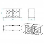 2 ADET 6 BÖLMELİ TEZGAHÜSTÜ ŞARAP STANDI MODEL-1 SİYAH - 8