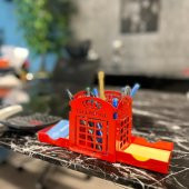 Telefon Kulübesi Temalı Kalemlik Kırmızı - 2