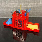 Telefon Kulübesi Temalı Kalemlik Kırmızı - 3