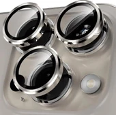 Iphone 15 Pro / Iphone 15 Pro Max Kamera Koruyucu Lens Safir Titanium Temperli Cam - 4