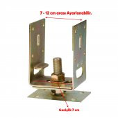 Edoni Tente Gölge Çardak Kamelya Ahşap Profil Ayarlanabilir Metal Pergule Ayak m14 Civatalı - 3