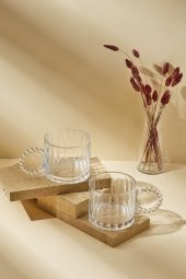 Perotti Ringo Line 2li 325 ml Cam Kupa Boncuklu Kulp Mug - 1