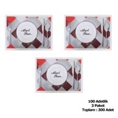 Amerikan Servis Kağıdı Afiyet Olsun Baskılı Beyaz Masa Örtüsü - 29 x 40 Cm. - 100 Adetlik 3 Paket thumbnail 3