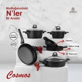 Amboss Bead 27 Parça Döküm, Granit Tencere ve Paslanmaz Çelik Çatal Bıçak Kaşık Takımı - 3