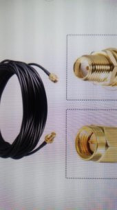 RG-174 SMA Erkek - SMA Dişi Uzatma Kablosu 10 Metre - 1