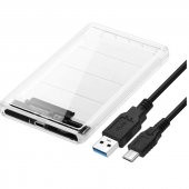2.5 Sata Type C Usb 3.1 Usb 3.0 Şeffaf Harici Ssd Hdd Hard Disk Kutusu - 1
