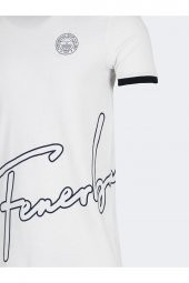 Fenerbahçe Orijinal Sıfır Yaka Beyaz T-Shirt Hediyelik Ahşap Kutulu - 5