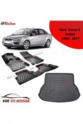 Rizline Hroto Ford Focus 2 Sedan 2005-2011 3d Havuzlu Paspas + Bagaj Havuzu - 1