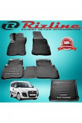 Rizline Fiat Doblo 2 3D Paspas+Bagaj Havuzu Siyah 2010-2020 Arası - 1