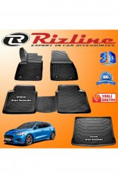 Rizline Ford Focus 5 3d Paspas + 3d Bagaj Havuzu Hb 2019 Sonrası Siyah Set - 1
