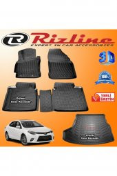 Rizline Toyota Corolla 3d Paspas + 3d Bagaj Havuzu Sedan 2013 - 2018 Arası Siyah Set - 1