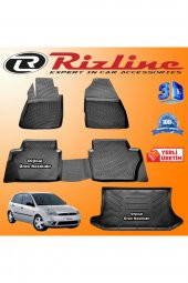Rizline Ford Fiesta 3d Paspas + 3d Bagaj Havuzu 2002-2008 Arası Siyah Set - 1