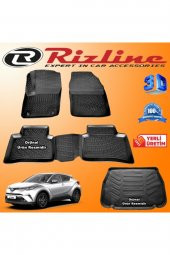 Rizline Toyota C-hr 3d Paspas + 3d Bagaj Havuzu 2016-2020 Arası Siyah Set - 1