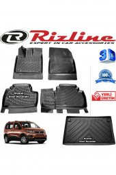 Rizline Peugeot Rifter 3d Paspas + 3d Bagaj Havuzu 2019 Sonrası Siyah Set - 1