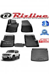 Rizline Jeep Renegade 3d Paspas + 3d Bagaj Havuzu 2015-2020 Arası Siyah Set - 1