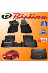 Rizline Fiat Grande Punto 3d Paspas + 3d Bagaj Havuzu 2006-2019 Arası Siyah Set - 1