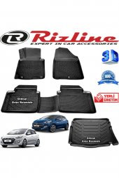 Rizline Hyundai I30 3d Paspas + 3d Bagaj Havuzu 2012-2017 Arası Siyah Set - 1