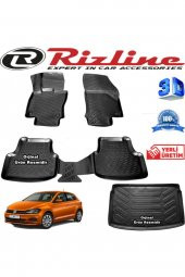 Rizline Vw Polo 3d Paspas + 3d (üst) Bagaj Havuzu Hb 2018 Sonrası Son Kasa Siyah Set - 1