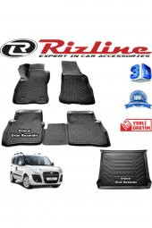 Rizline Fiat Doblo 2 3d Paspas + 3d Bagaj Havuzu 2010-2020 Arası Siyah Set - 1