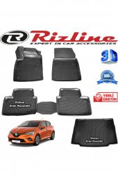 Rizline Renault Clio 5 Hb 3d Paspas + 3d Bagaj Havuzu 2020 Sonrası Siyah Set - 1