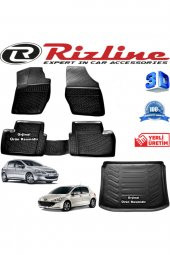 Rizline Peugeot 307 3d Paspas + 3d Bagaj Havuzu Hb 2001-2008 Arası Siyah Set - 1