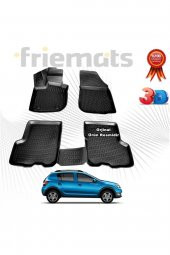Friemats Dacia Sandero Stepway 3d Havuzlu Paspas 2013-2020 Arası Siyah 4 Parça - 1