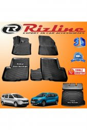 Rizline Dacia Lodgy 3d Paspas + 3d Bagaj Havuzu 2013-2020 Arası Siyah Set - 1